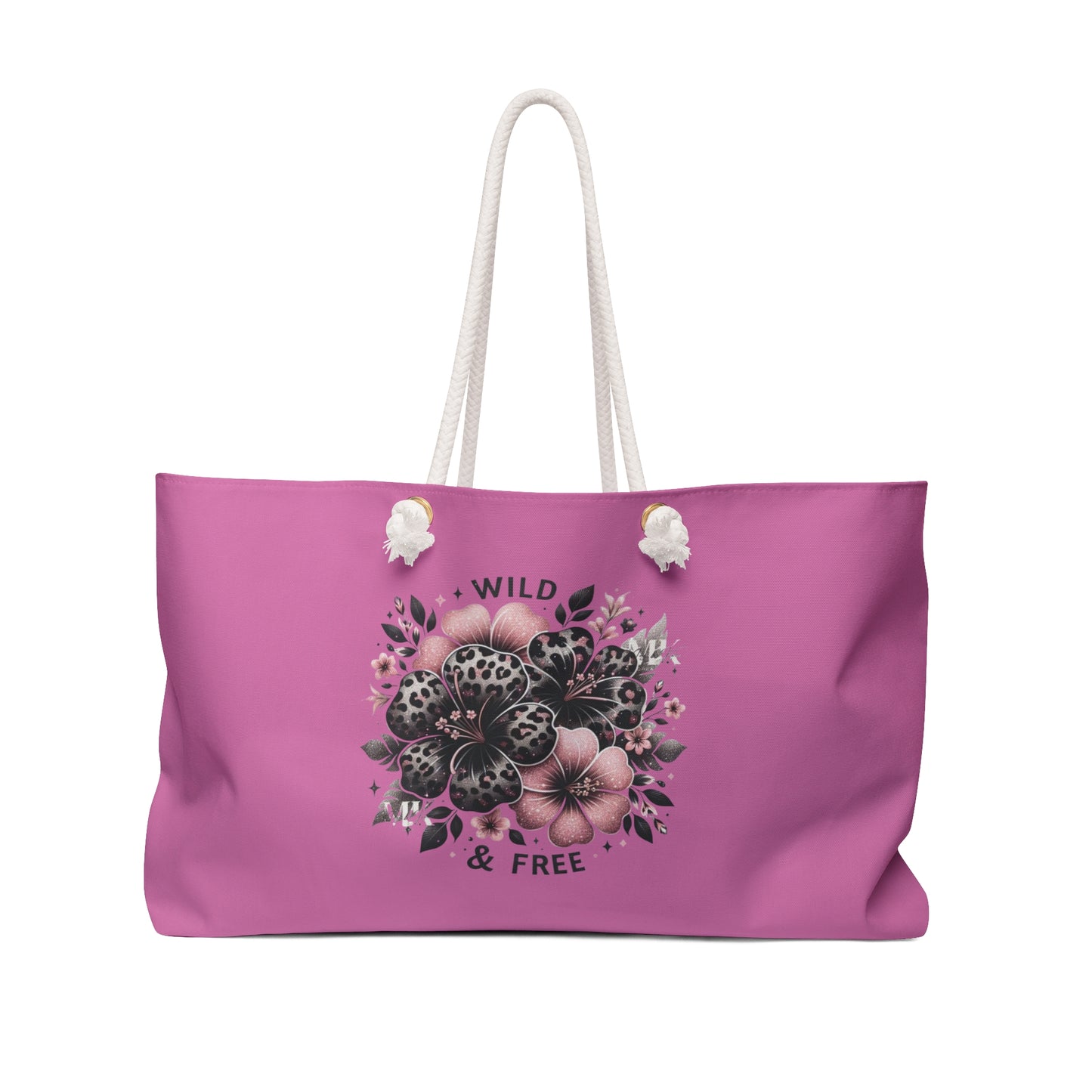 Wild & Free Leopard Floral Weekender Bag | Pink Travel Tote