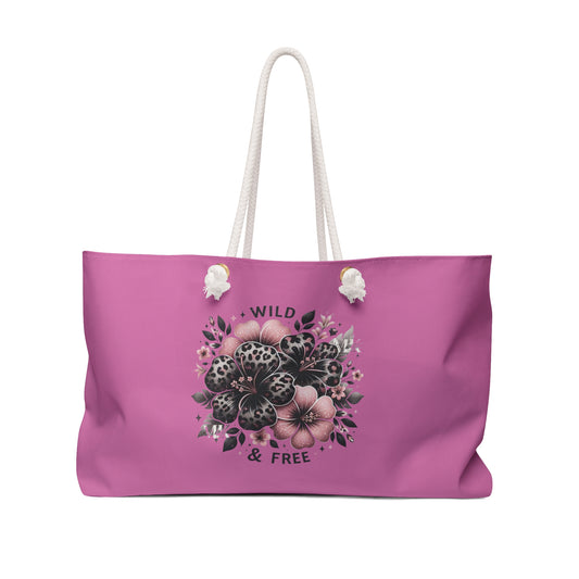 Wild & Free Leopard Floral Weekender Bag | Pink Travel Tote