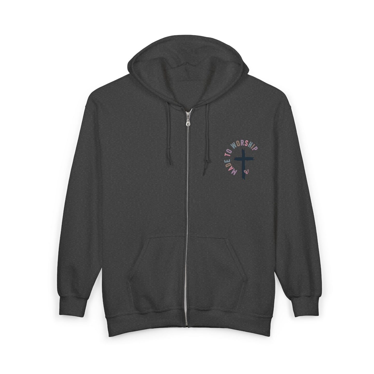 Cross with Floral Wreath Hoodie | Zip Up Sweatshirt