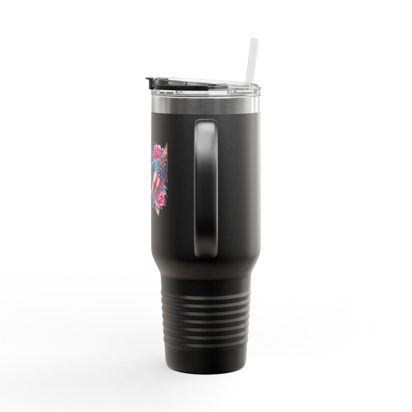 Colorful Floral Elephant Heart Travel Mug | 40oz Insulated Tumbler
