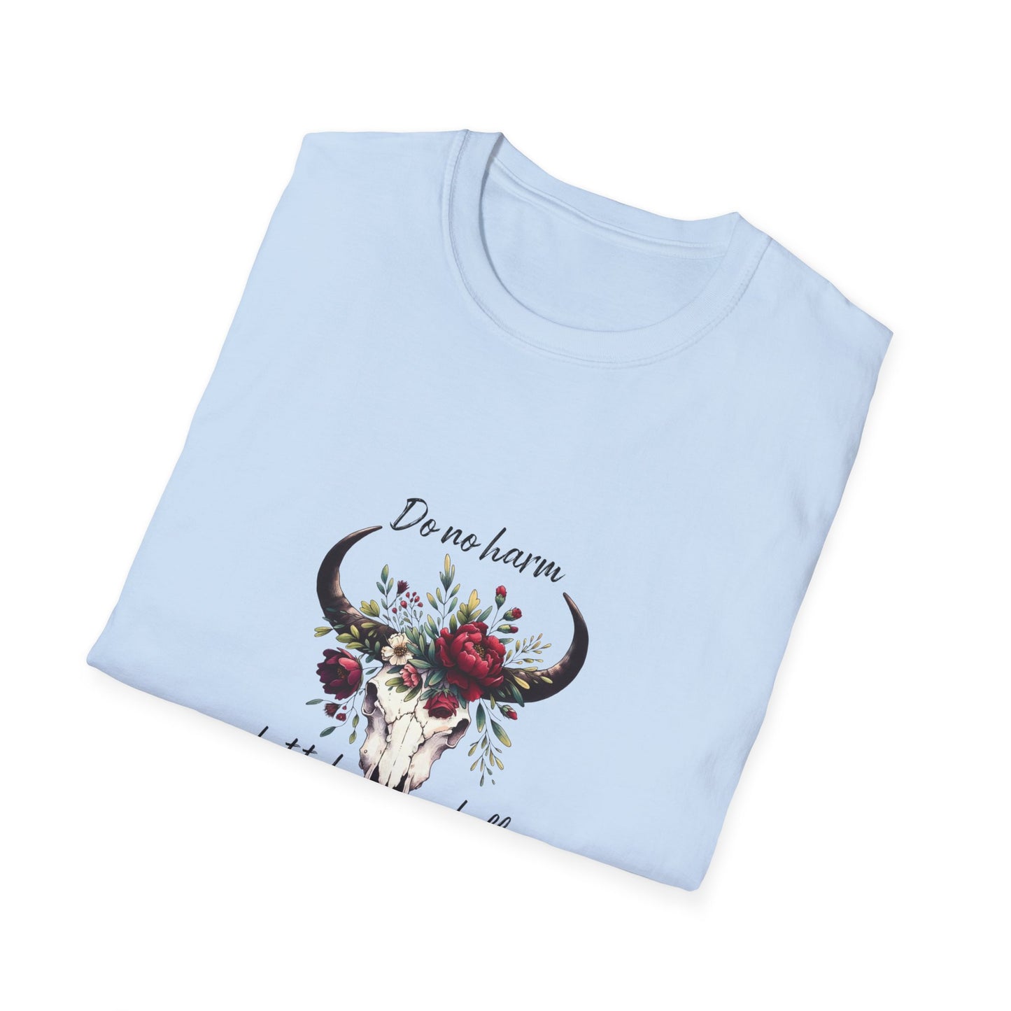 Floral Bull Skull Southwestern Boho Cow Skull T-Shirt | Floral Cow Skull Tee