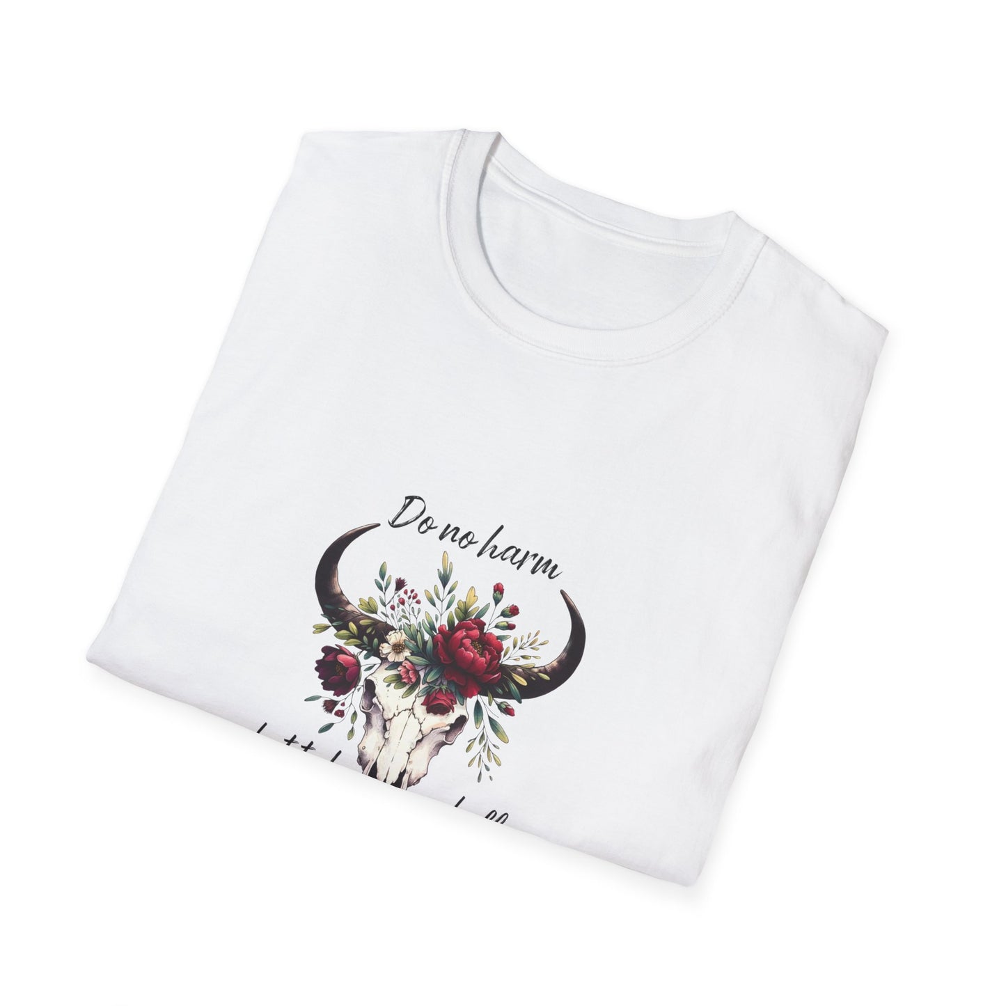 Floral Bull Skull Southwestern Boho Cow Skull T-Shirt | Floral Cow Skull Tee