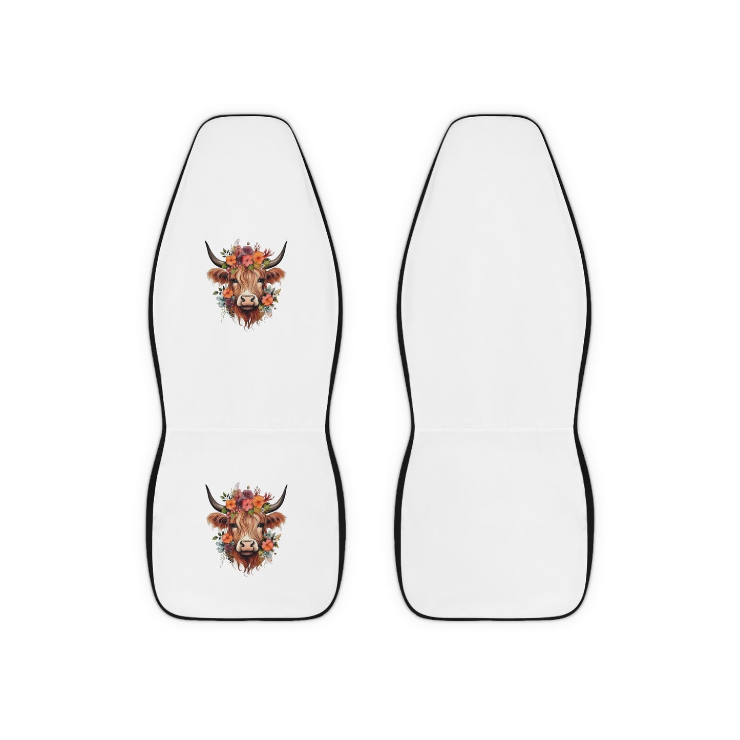 Cow Floral Head Car Seat Covers — Polyester Auto Seat Protector