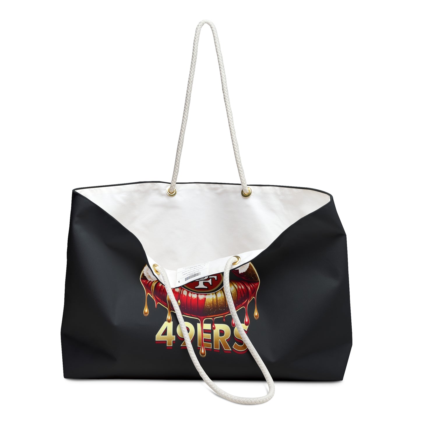 49ers Logo Lips Weekender Bag | NFL Fan Travel Tote