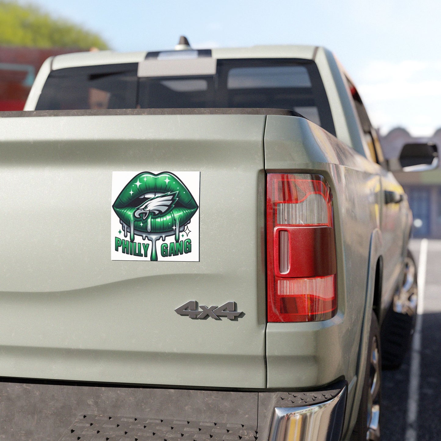 Philly Gang Green Lips Car Magnet — Football Fan Vehicle Decal