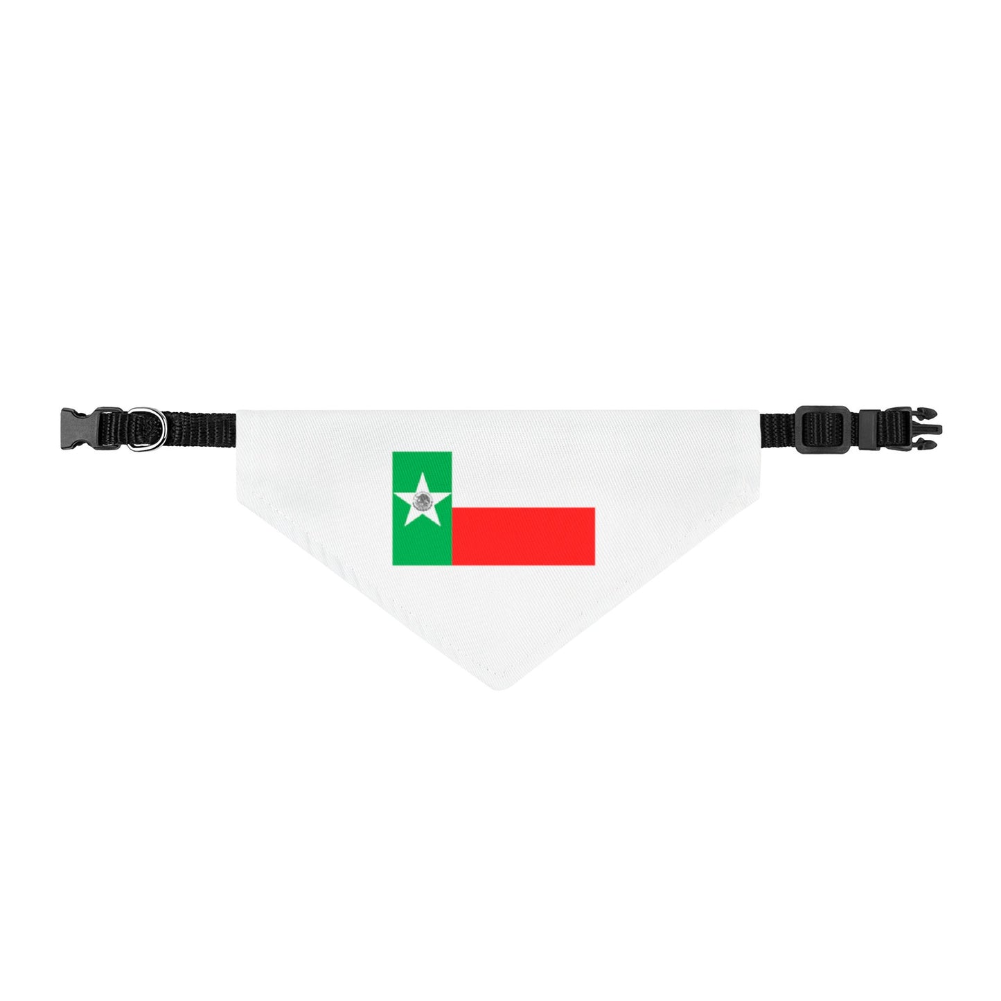 Green Star Red Stripe Clip-on Pet Bandana | Minimal Flag Design