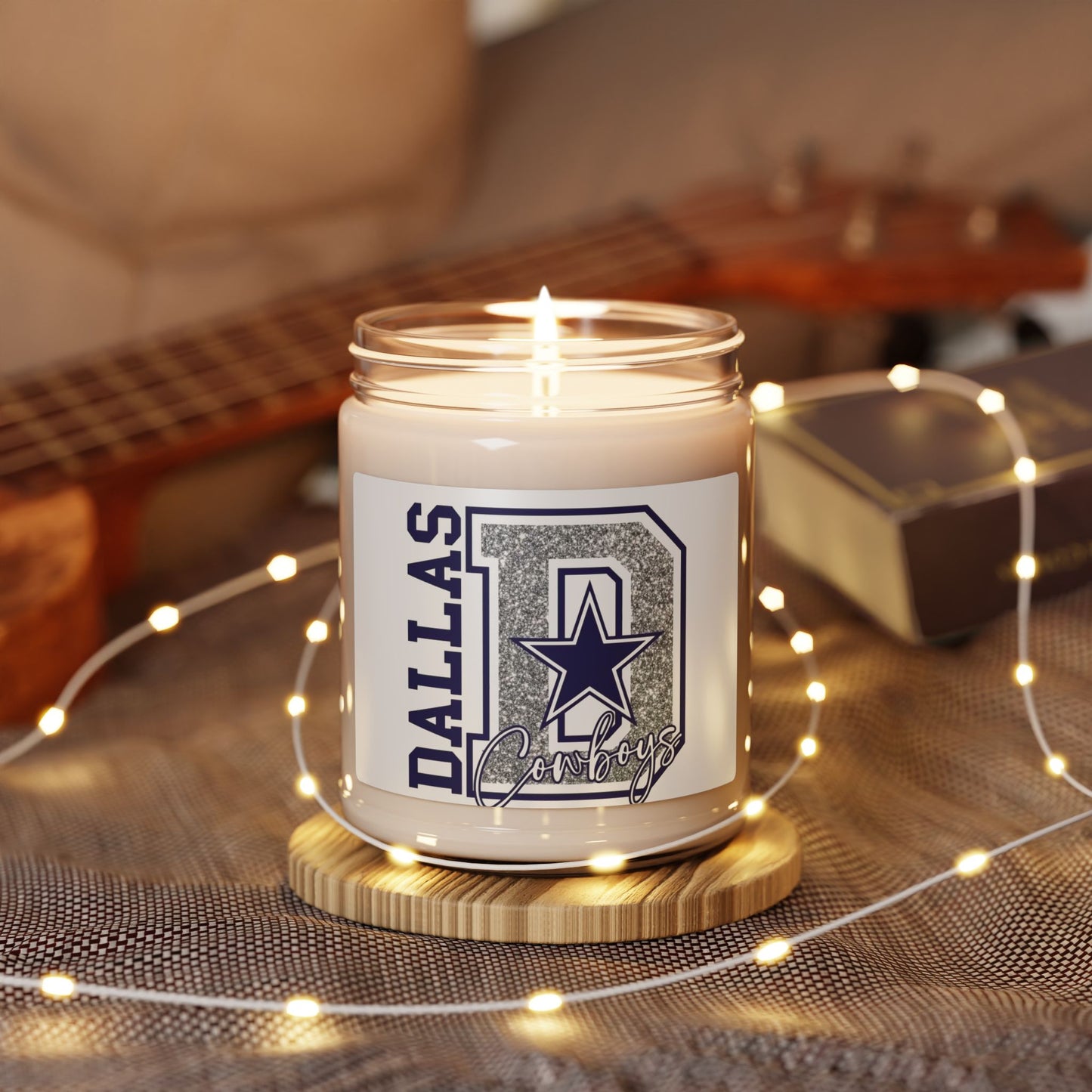 Dallas Cowboys Logo Candle, Soy Candle 9oz | Sports Team Decor