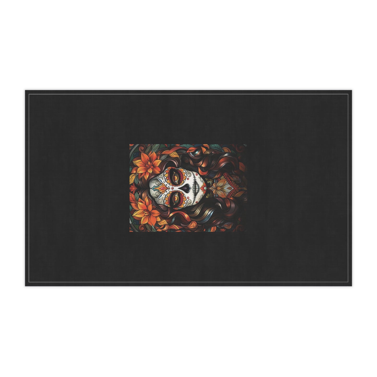 Sugar Skull Woman Tea Towel | Dia de los Muertos Kitchen Towel
