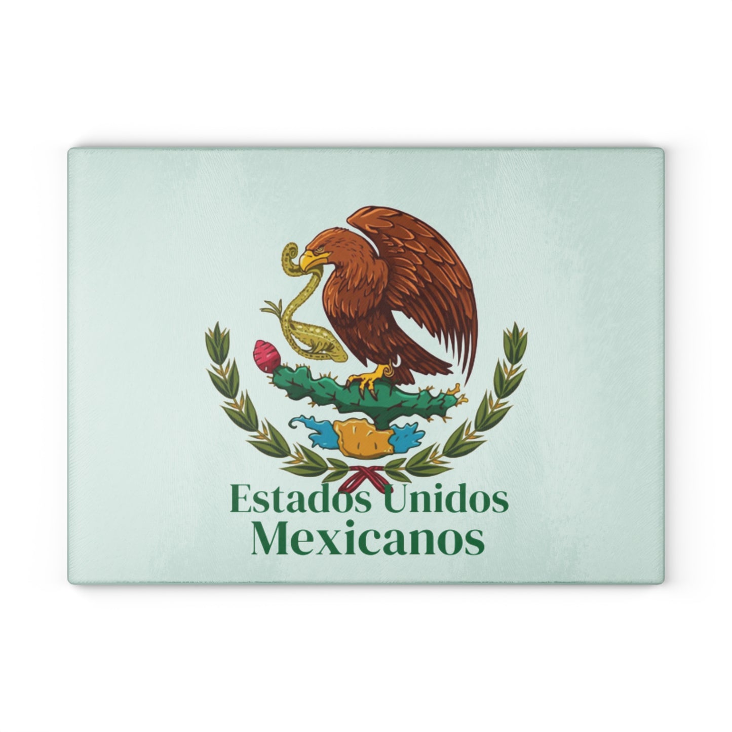 Mexican Coat of Arms Glass Cutting Board | Estados Unidos Mexicanos