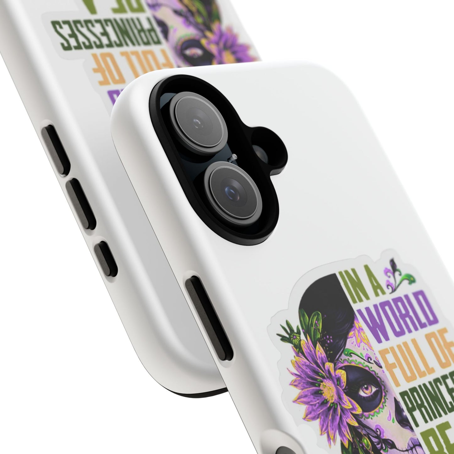 Day of the Dead Skull with Flowers phone case | In a world full of princesses be a chingona