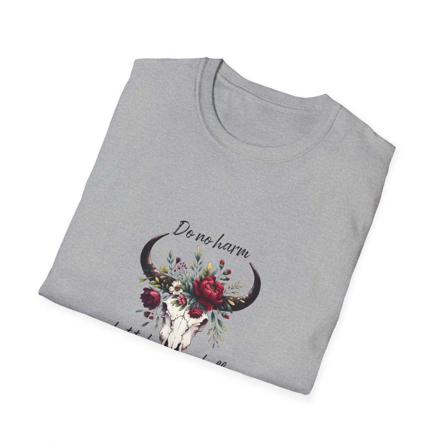 Floral Bull Skull Southwestern Boho Cow Skull T-Shirt | Floral Cow Skull Tee