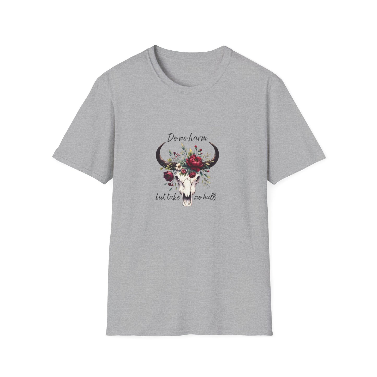 Floral Bull Skull Southwestern Boho Cow Skull T-Shirt | Floral Cow Skull Tee