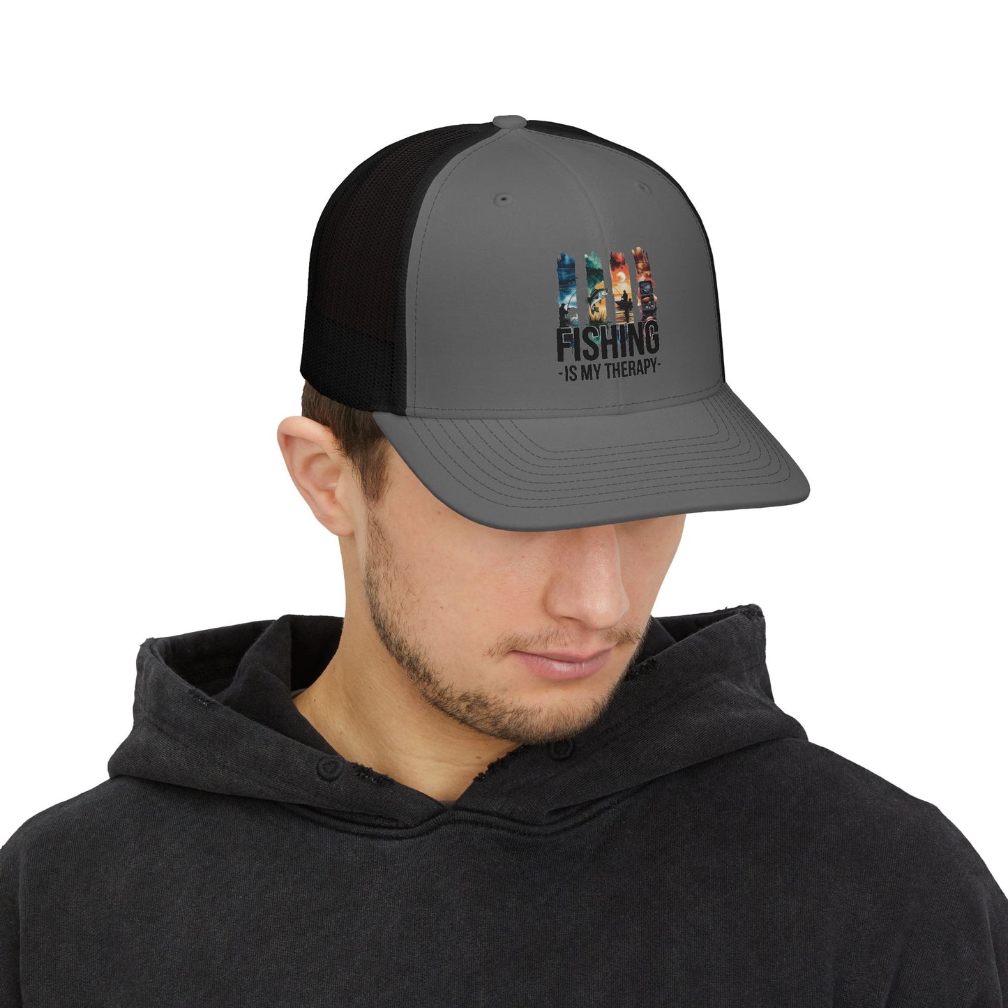 Fishing Is My Therapy Snapback Trucker Hat