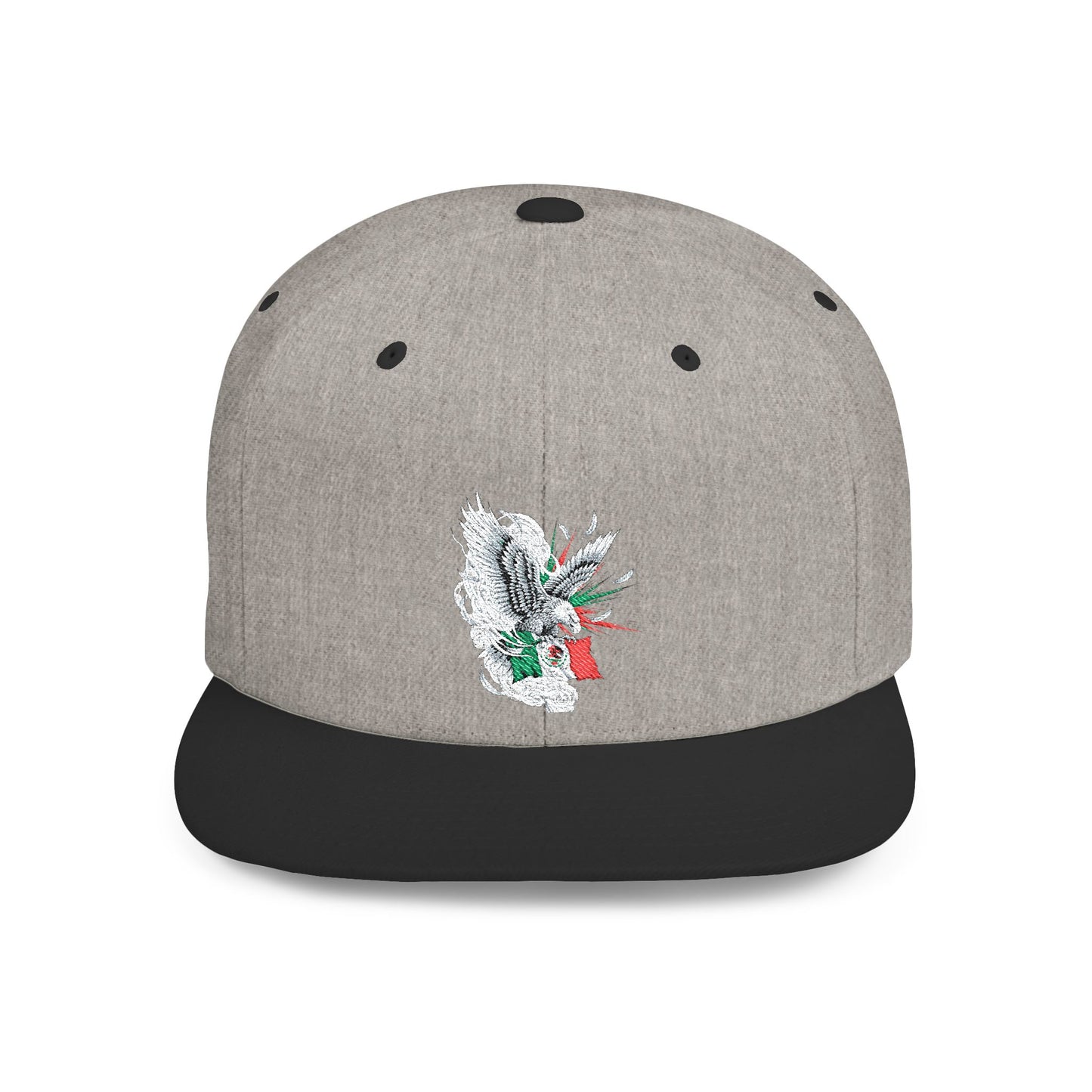 Mexican Flag Skull Flat Bill Snapback | Mexico Skull Cap, Grunge Patriotic Hat