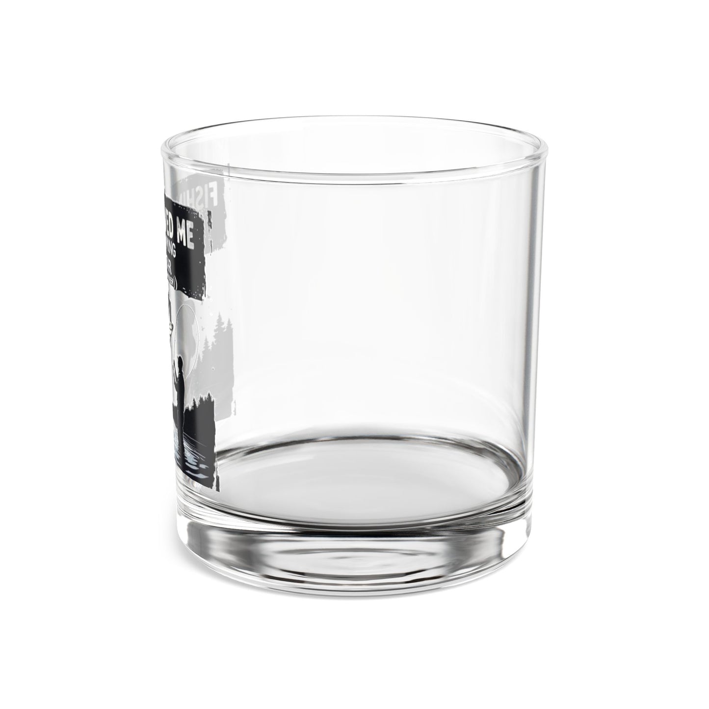 Fishing Saved Me graphic Rocks Glass | 10oz Whiskey Tumbler