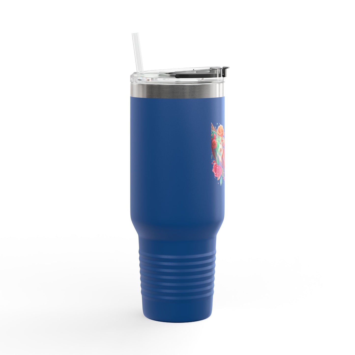 Colorful Floral Elephant Heart Travel Mug | 40oz Insulated Tumbler