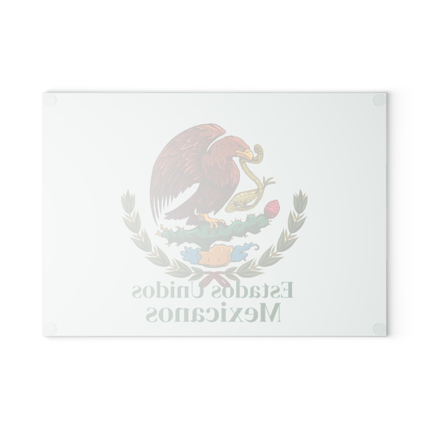 Mexican Coat of Arms Glass Cutting Board | Estados Unidos Mexicanos