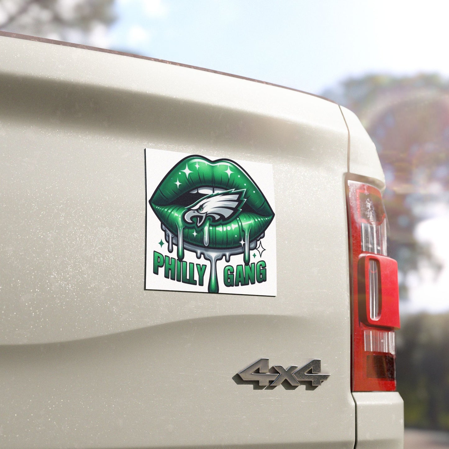 Philly Gang Green Lips Car Magnet — Football Fan Vehicle Decal