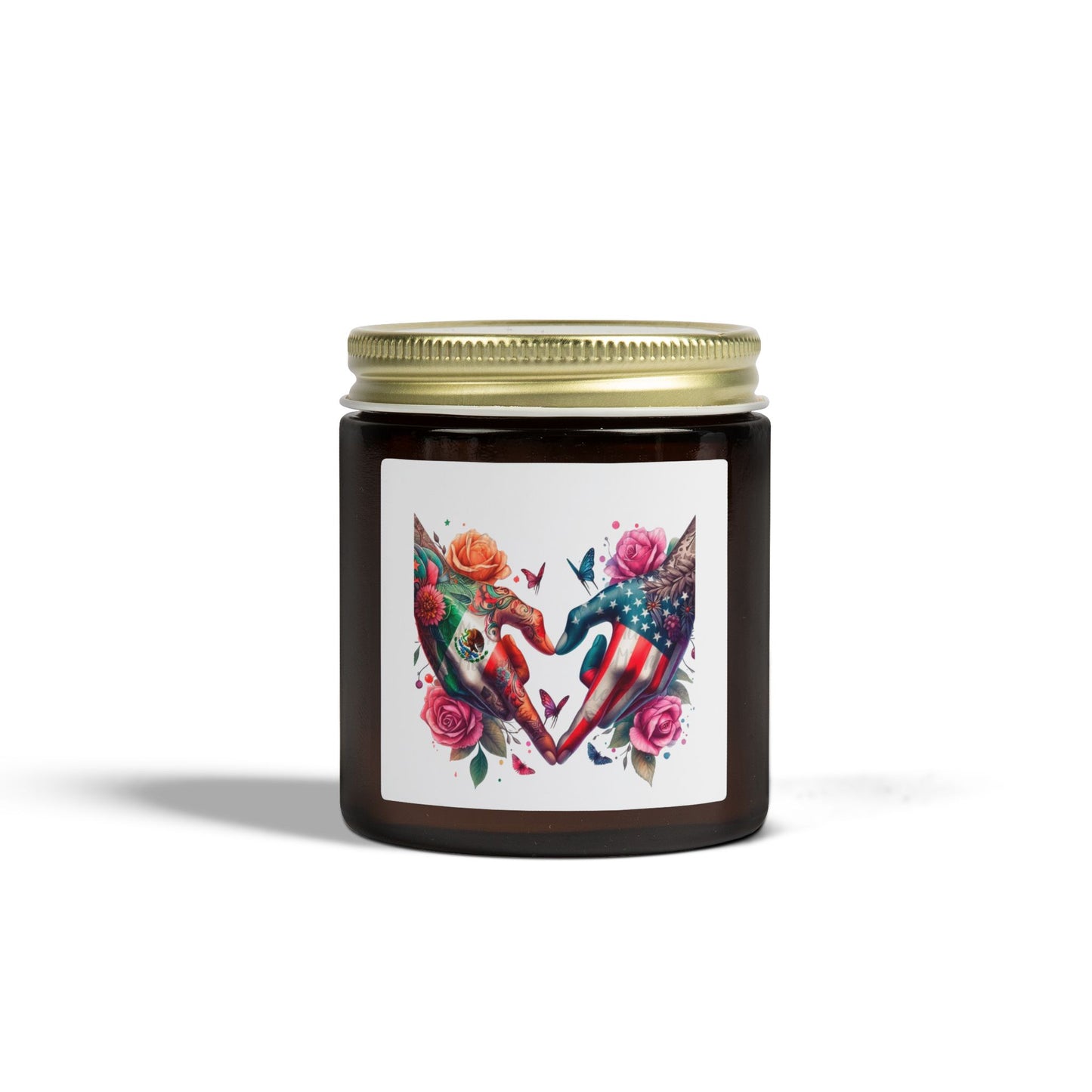 Rose & Butterfly Heart Candle — Scented Coconut Apricot Wax (4oz & 9oz)