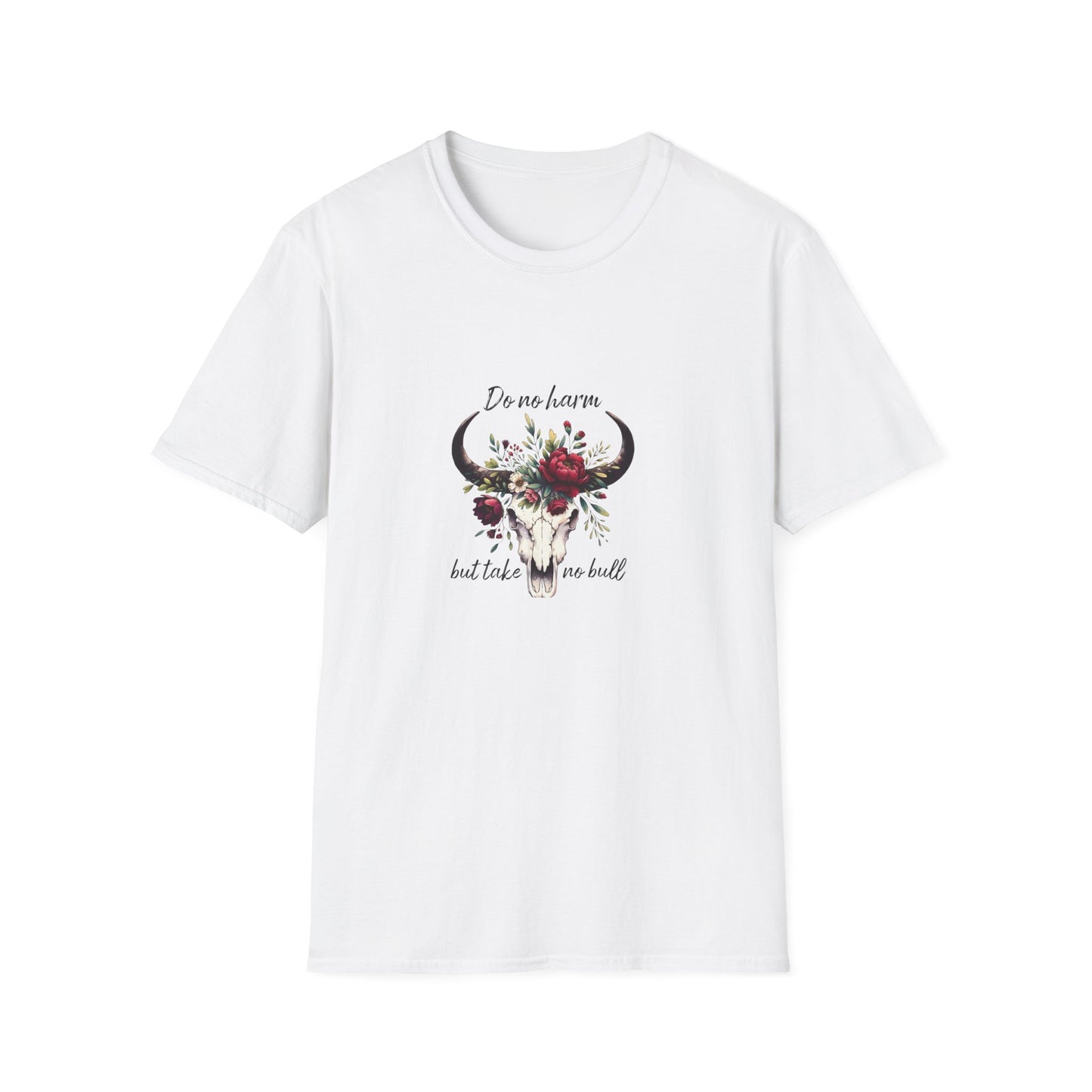 Floral Bull Skull Southwestern Boho Cow Skull T-Shirt | Floral Cow Skull Tee