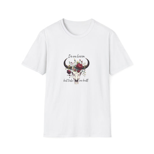 Floral Bull Skull Southwestern Boho Cow Skull T-Shirt | Floral Cow Skull Tee