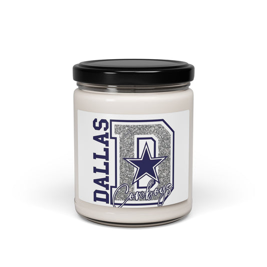 Dallas Cowboys Logo Candle, Soy Candle 9oz | Sports Team Decor