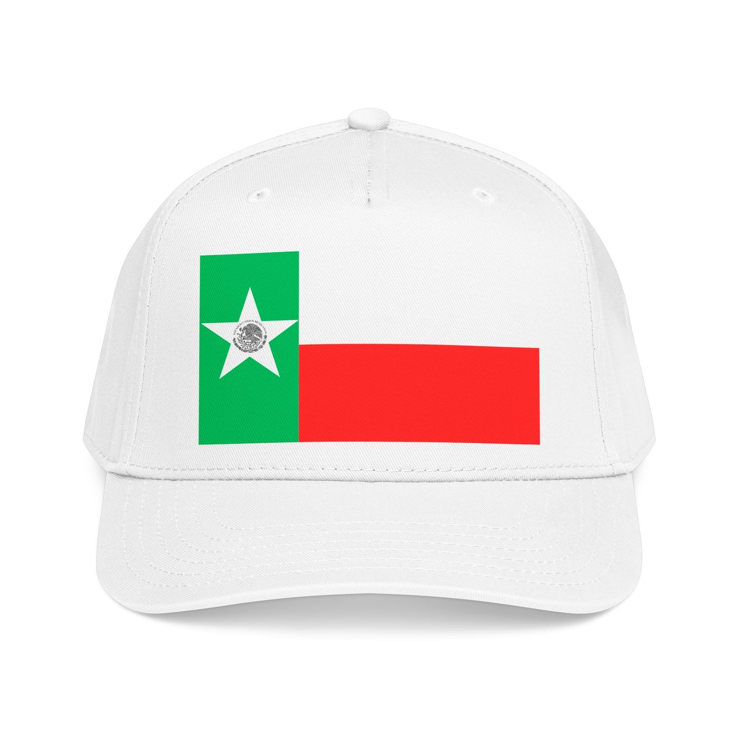 Mexico Flag Star embroidered Tricolor Mid Profile Baseball Cap | Mexican Flag Cap