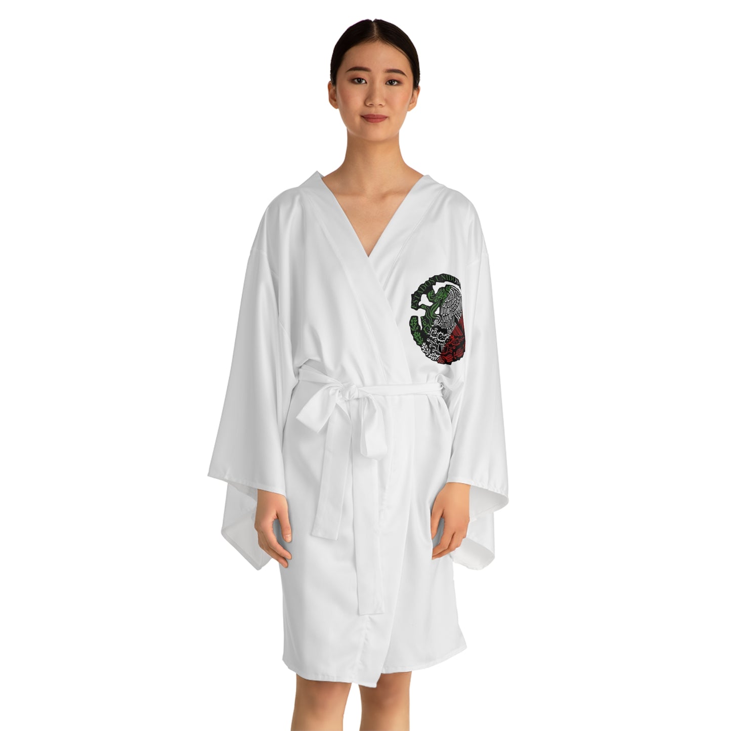 Mexican Flag Skull Kimono Robe | Long Sleeve Kimono