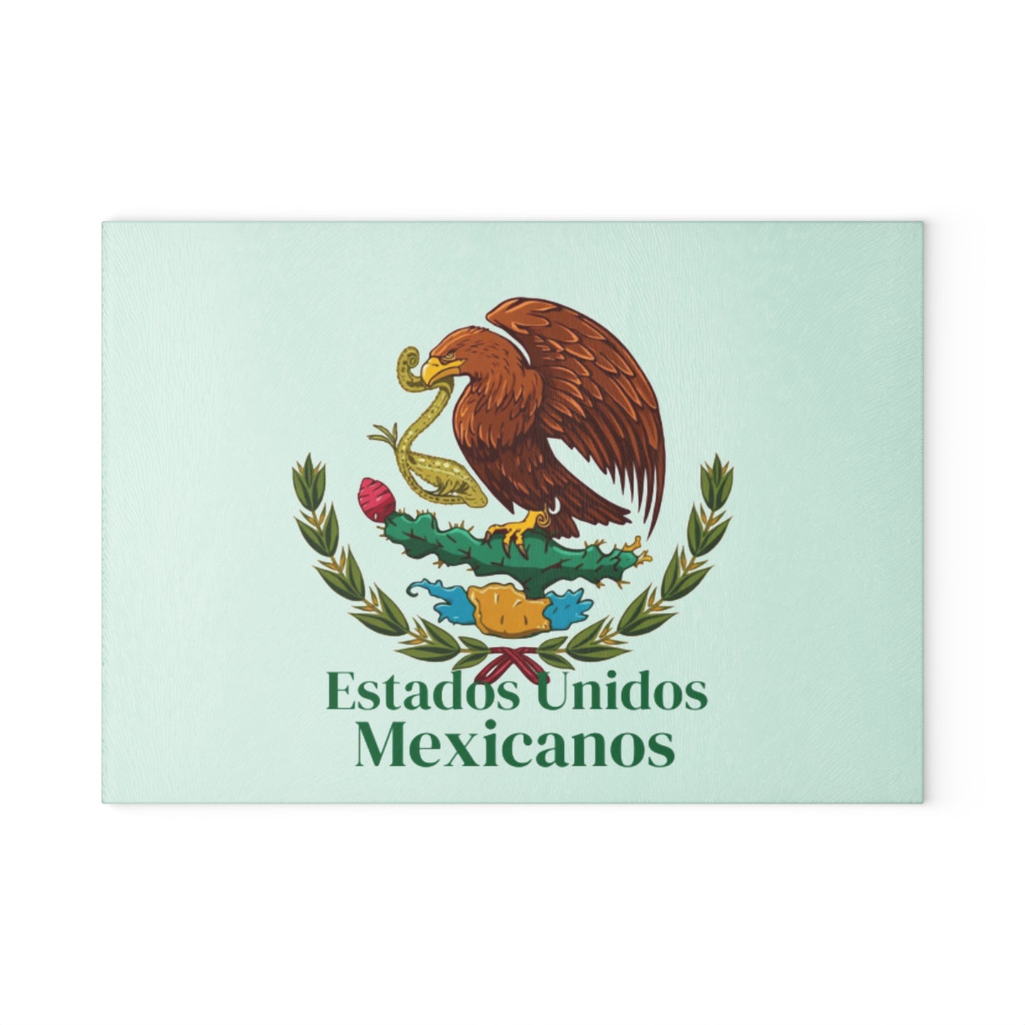 Mexican Coat of Arms Glass Cutting Board | Estados Unidos Mexicanos