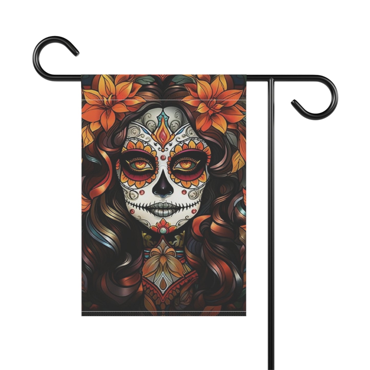 Sugar Skull Woman Garden Flag | House Banner, Day of the Dead Décor
