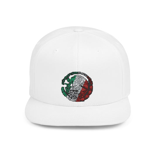 Mexican Flag Skull Flat Bill Snapback | Mexico Skull Hat