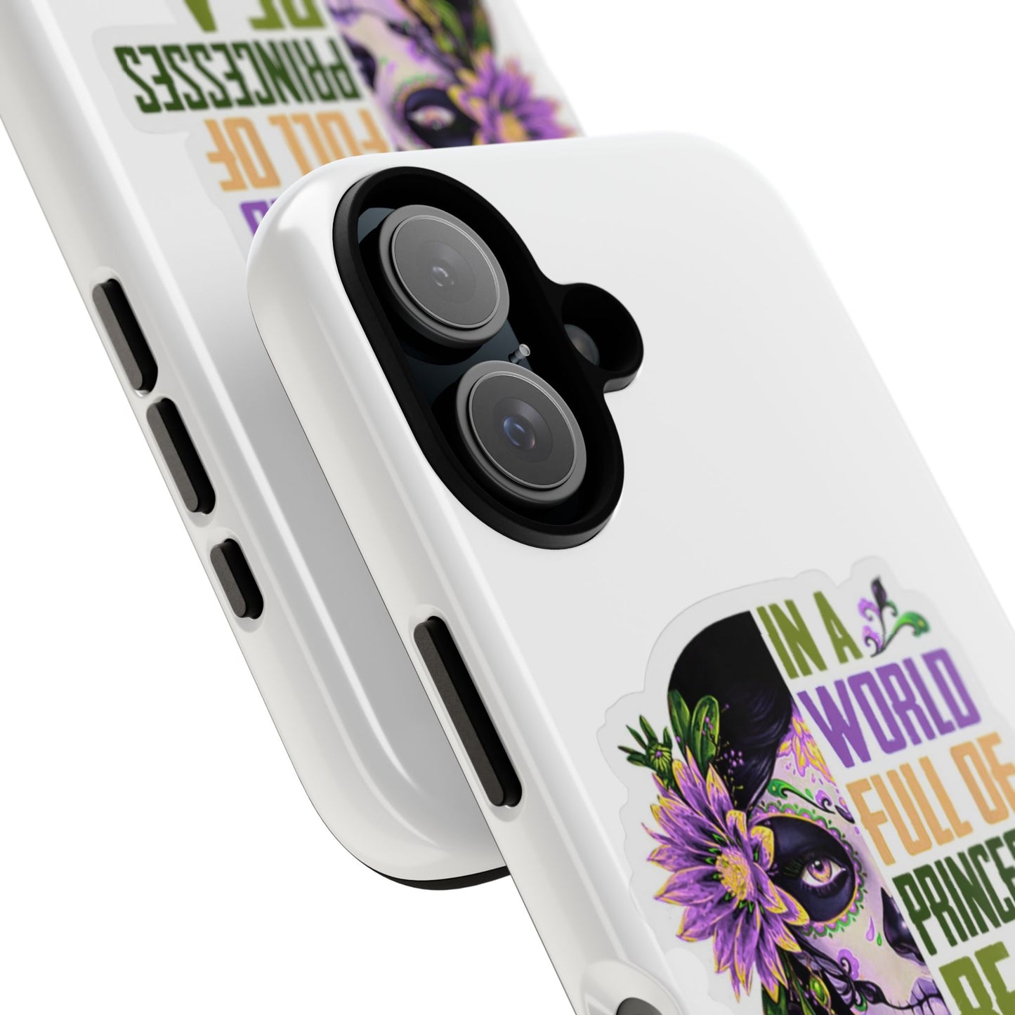 Day of the Dead Skull with Flowers phone case | In a world full of princesses be a chingona