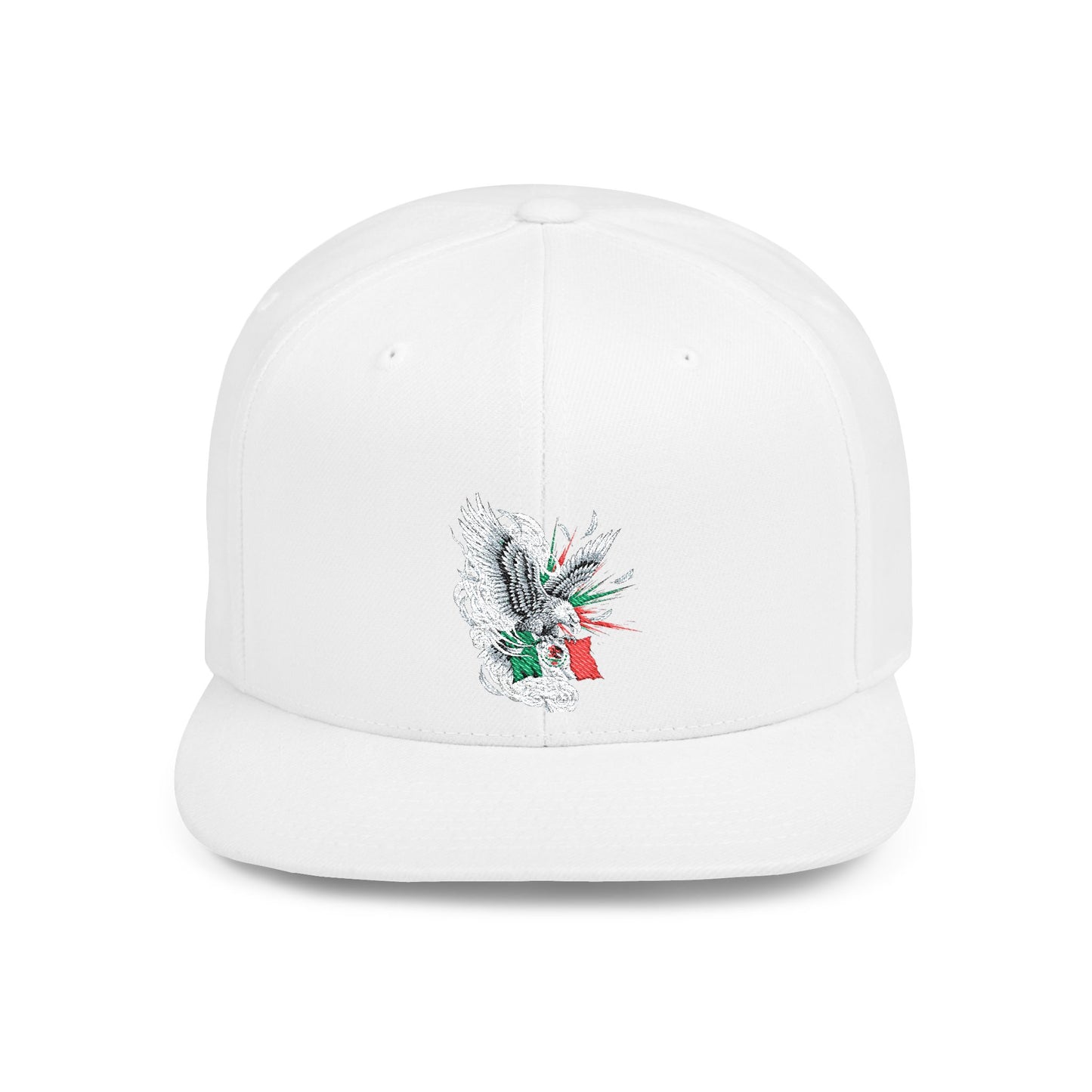 Mexican Flag Skull Flat Bill Snapback | Mexico Skull Cap, Grunge Patriotic Hat