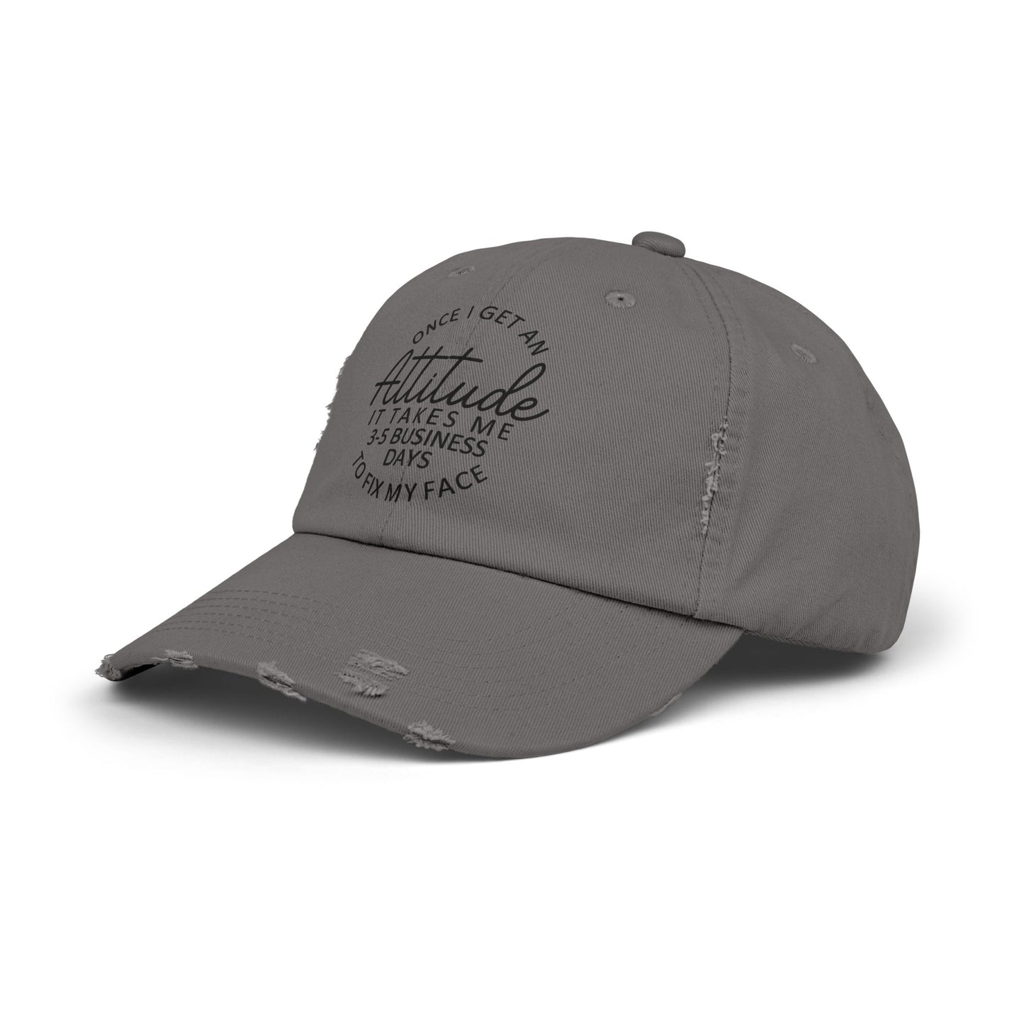 Once I Get An Attitude cap | Distressed Baseball Hat with Funny Quote