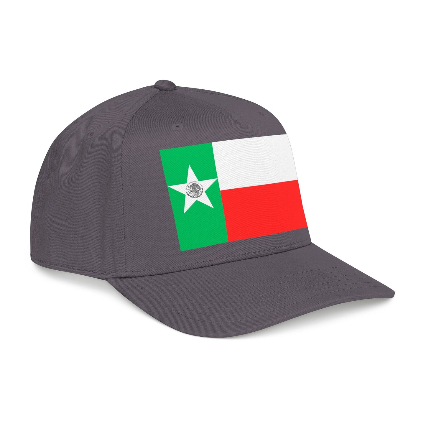 Mexico Flag Star embroidered Tricolor Mid Profile Baseball Cap | Mexican Flag Cap