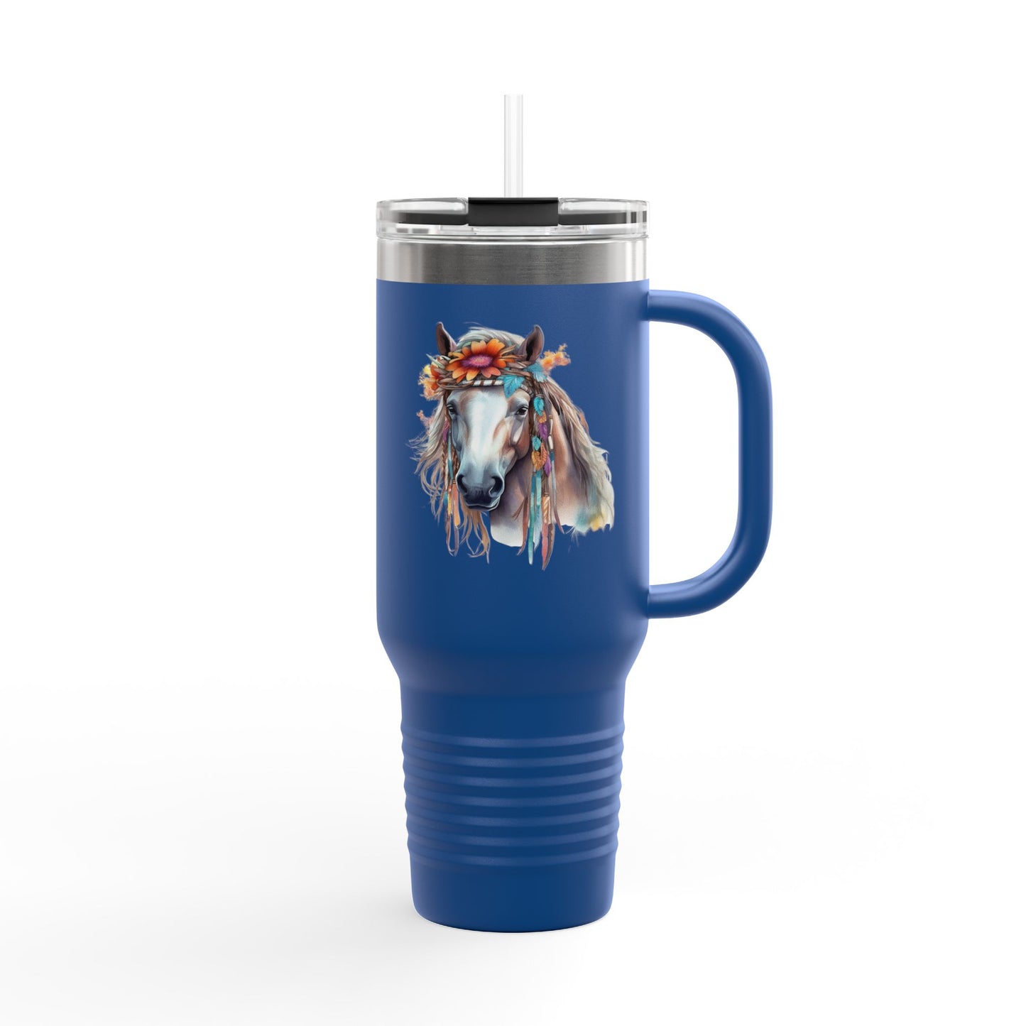 Boho Floral Horse Insulated Travel Mug | 40oz