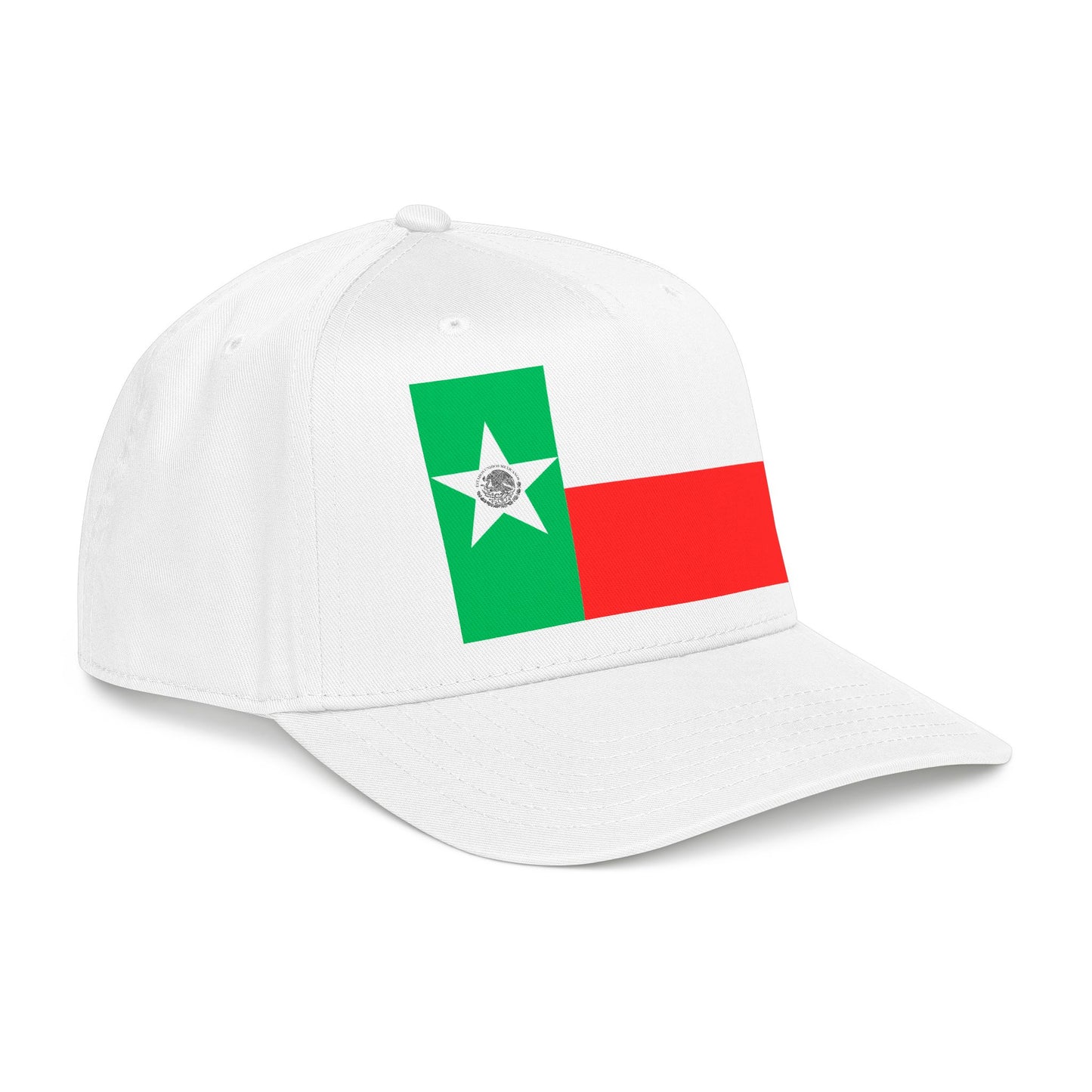 Mexico Flag Star embroidered Tricolor Mid Profile Baseball Cap | Mexican Flag Cap