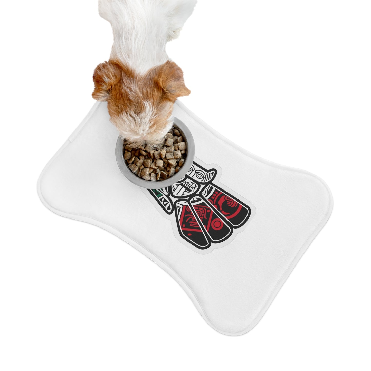 Northwest Tribal Raven Pet Feeding Mat — Non-Slip Dog & Cat Bowl Placemat