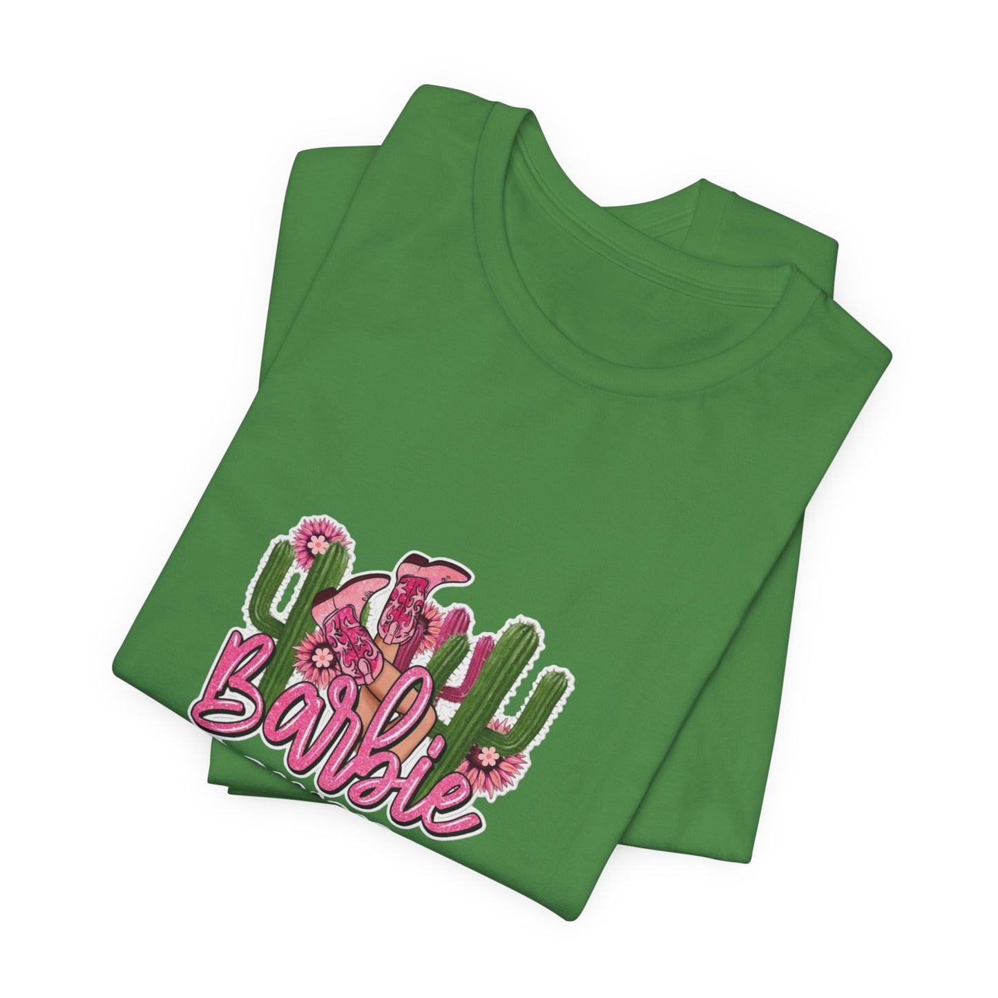 Barbie Cowgirl T‑Shirt – Pink Western Cactus Graphic Tee