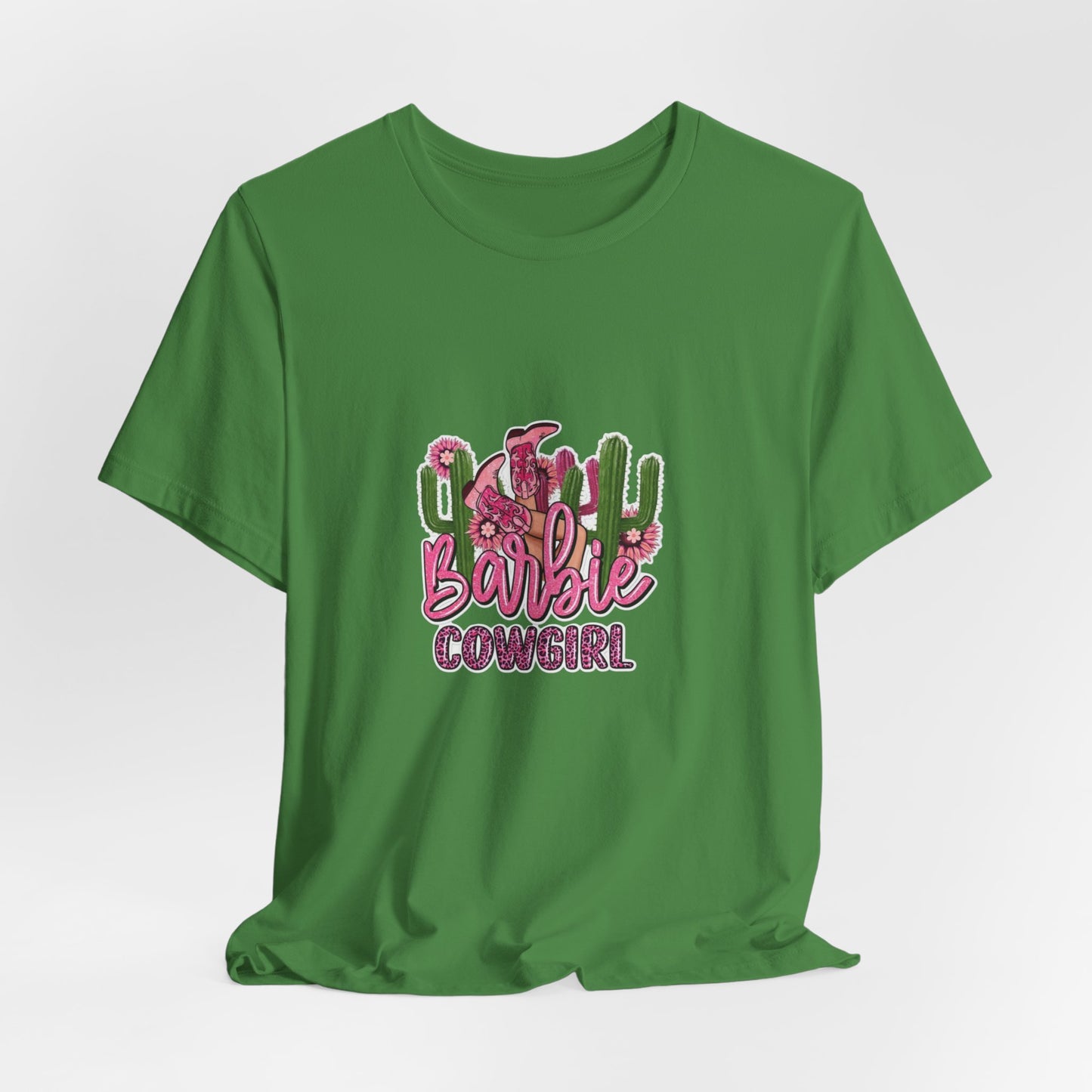 Barbie Cowgirl T‑Shirt – Pink Western Cactus Graphic Tee