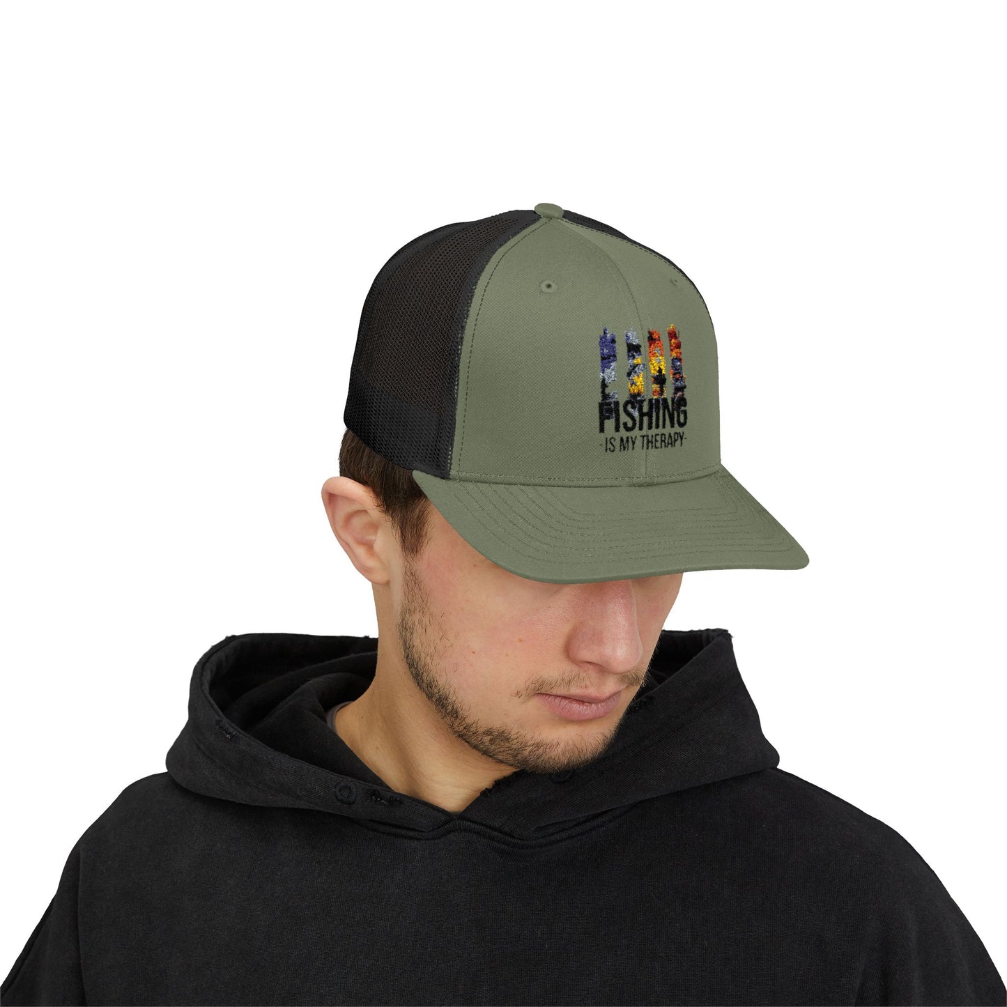 Fishing Is My Therapy Snapback Trucker Cap