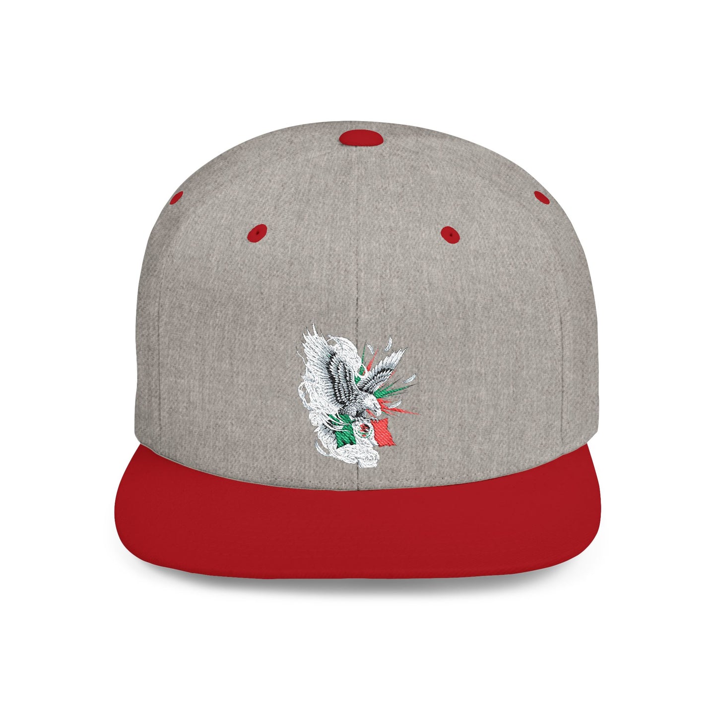 Mexican Flag Skull Flat Bill Snapback | Mexico Skull Cap, Grunge Patriotic Hat