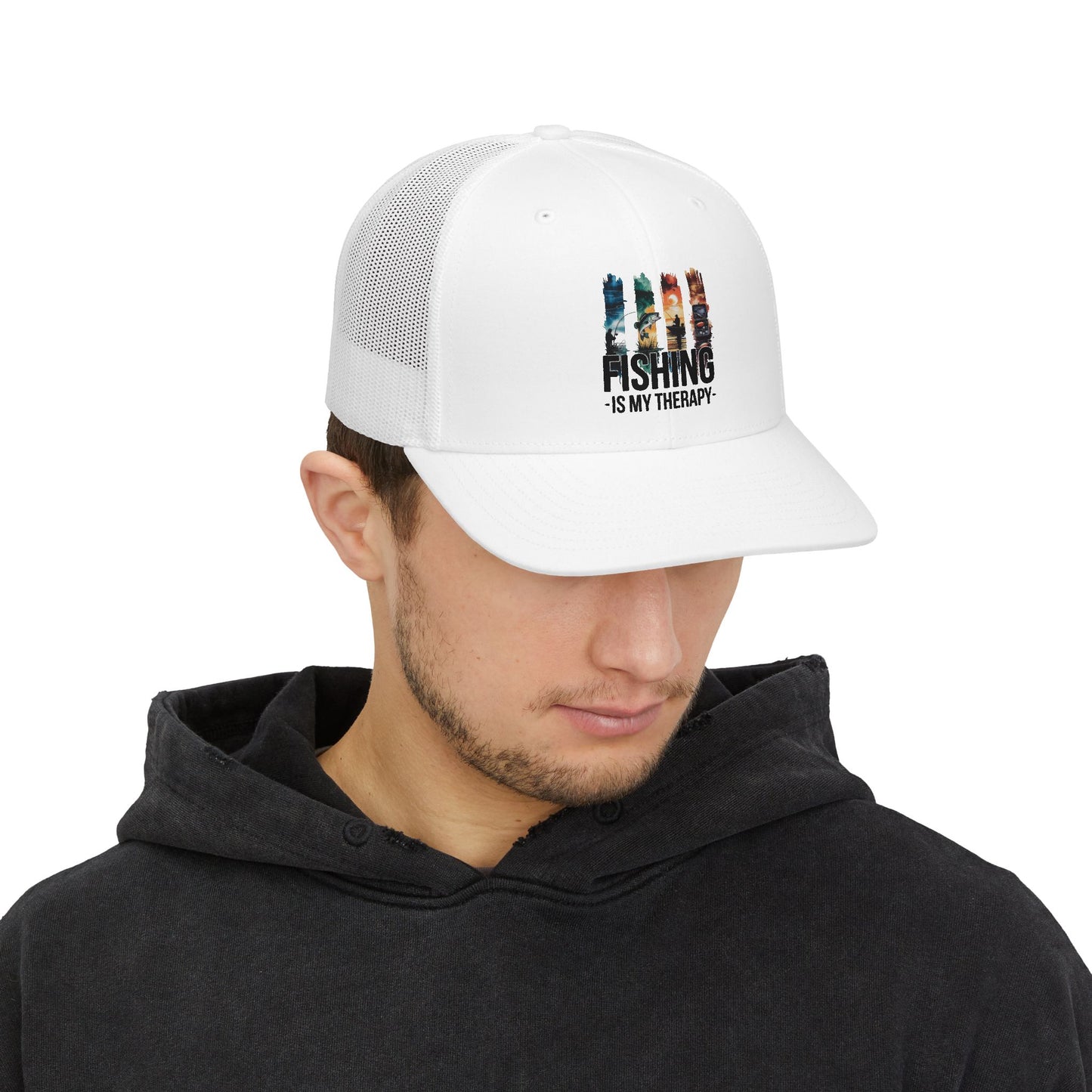 Fishing Is My Therapy Snapback Trucker Hat