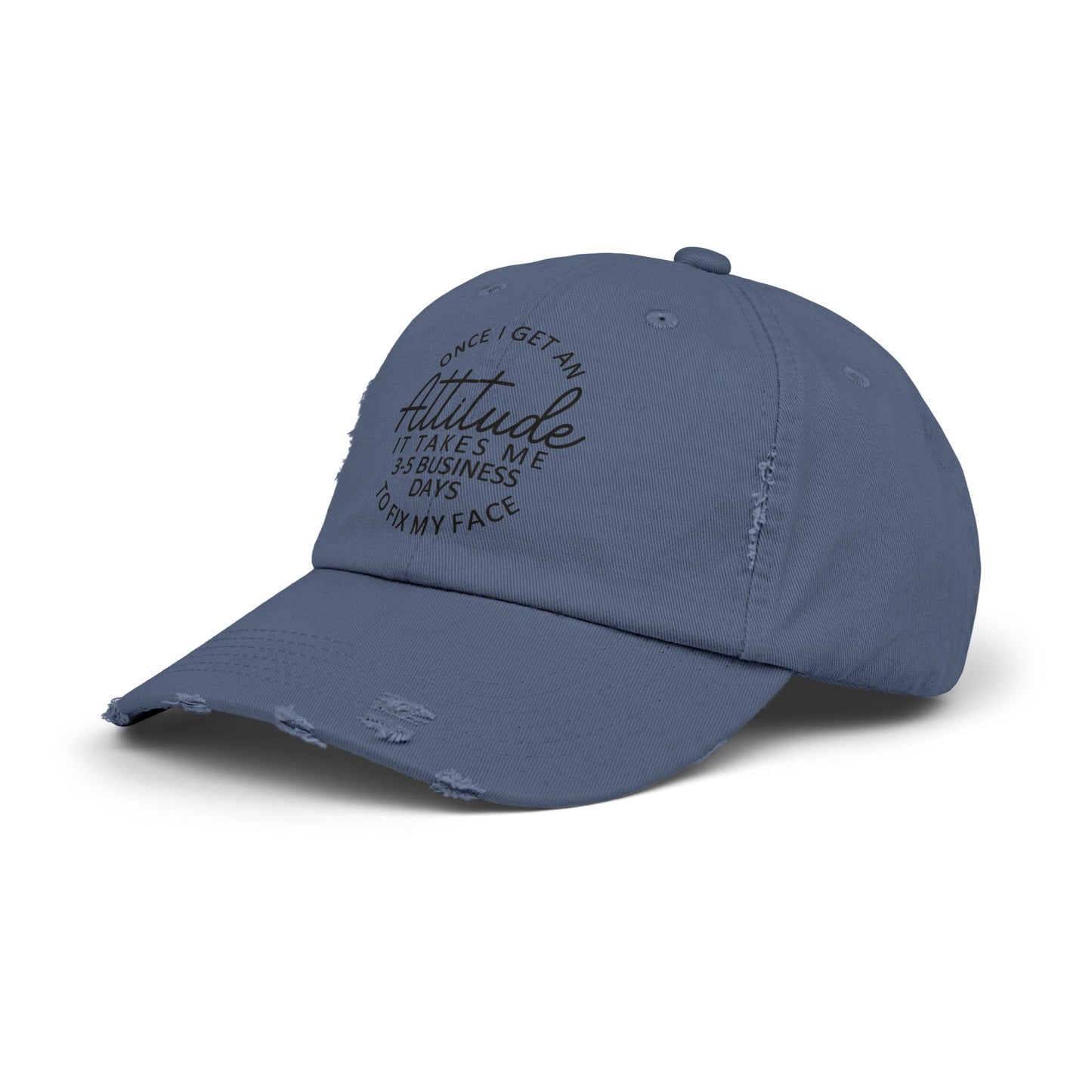 Once I Get An Attitude cap | Distressed Baseball Hat with Funny Quote