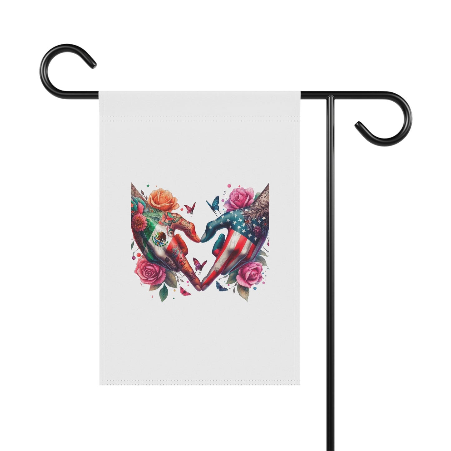 Patriotic Elephant Heart Garden Flag | House Banner, Floral Americana