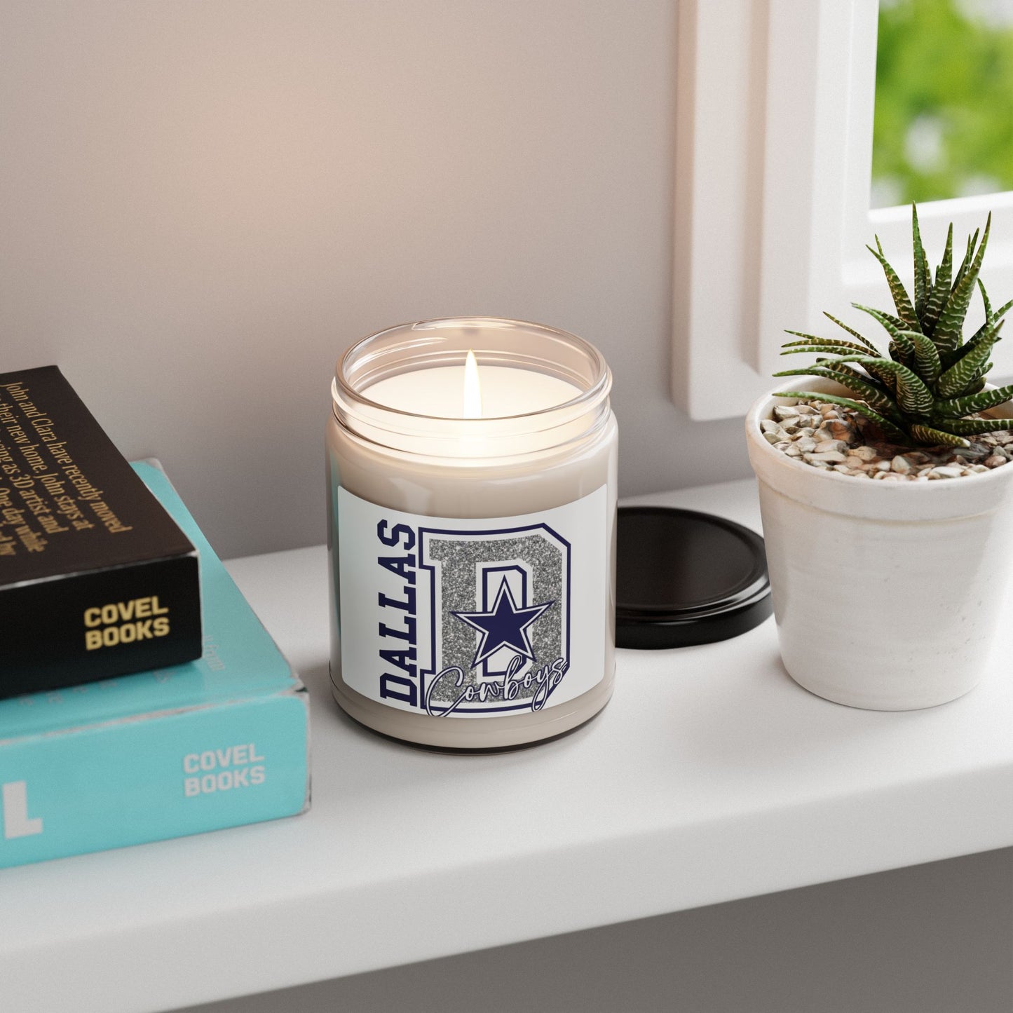 Dallas Cowboys Logo Candle, Soy Candle 9oz | Sports Team Decor