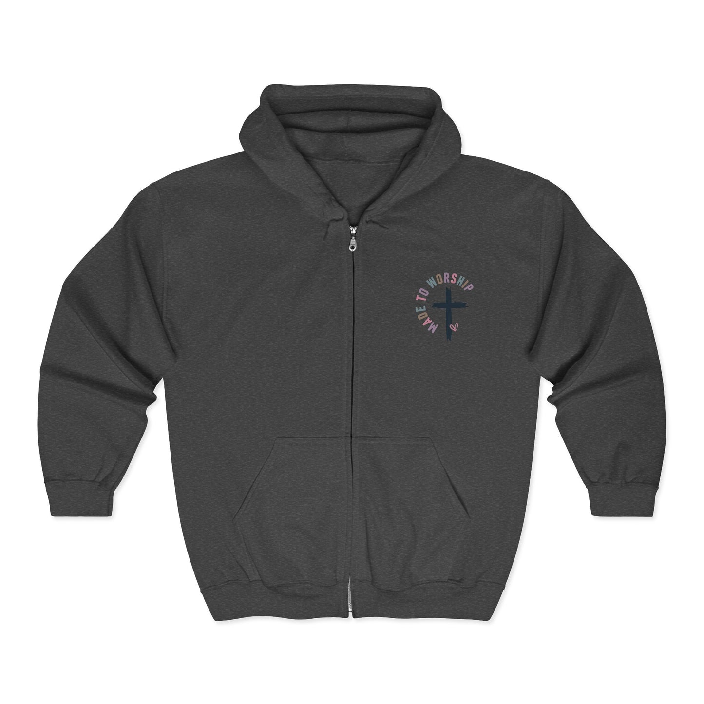Cross with Floral Wreath Hoodie | Zip Up Sweatshirt