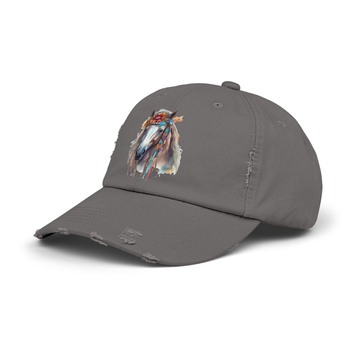 Boho Floral Horse Cap | Distressed Baseball Hat