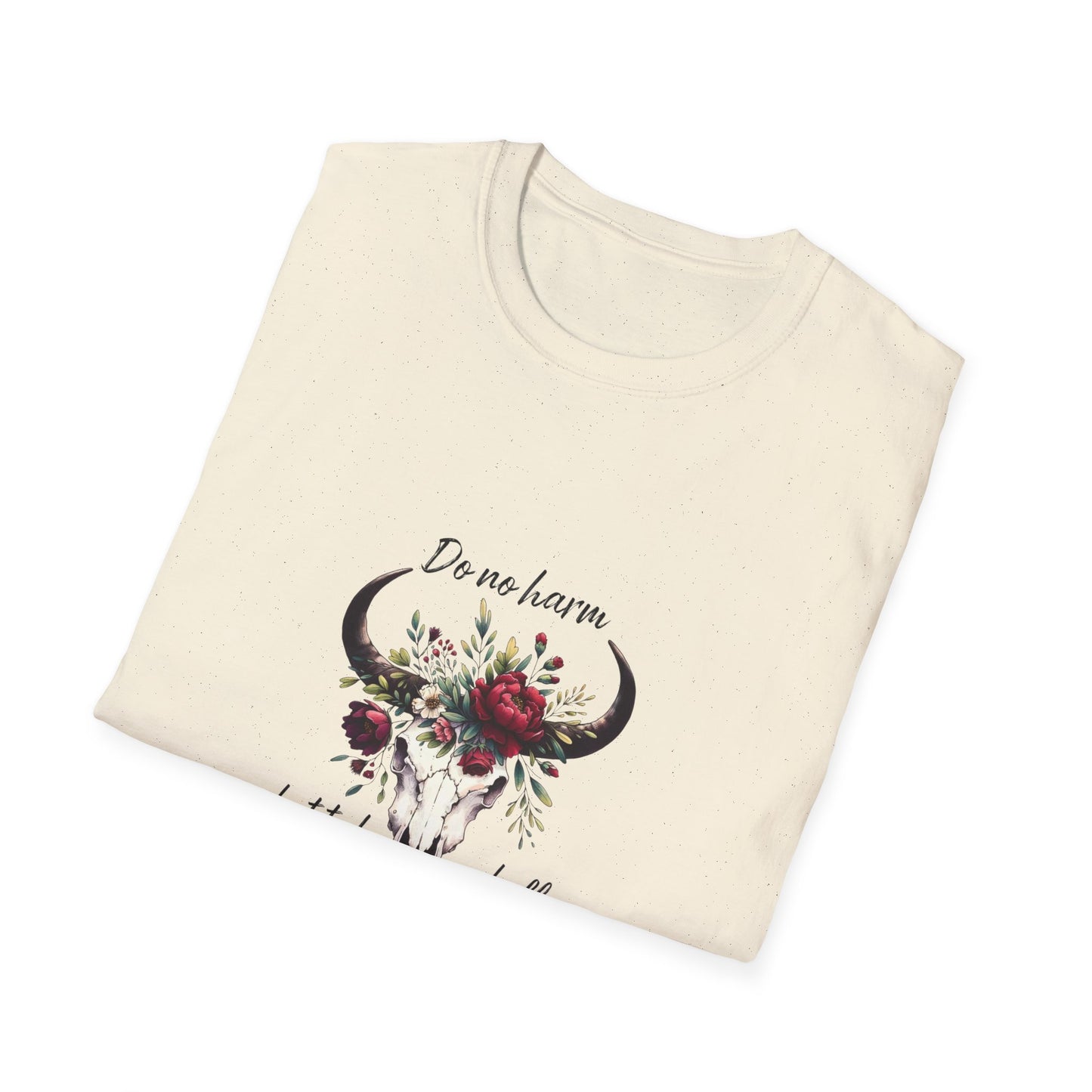 Floral Bull Skull Southwestern Boho Cow Skull T-Shirt | Floral Cow Skull Tee