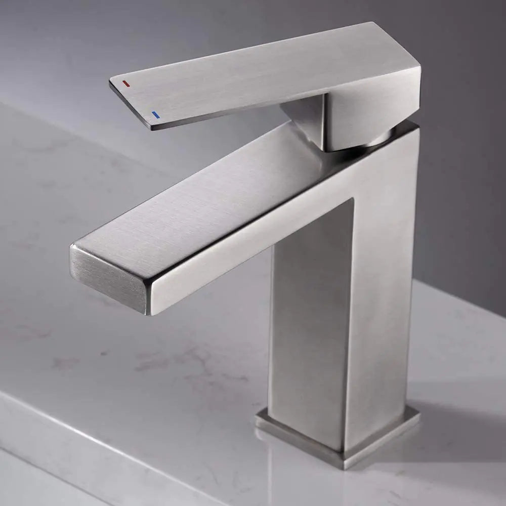 Brushed Nickel Single Hole Bathroom Faucet for Vanity
